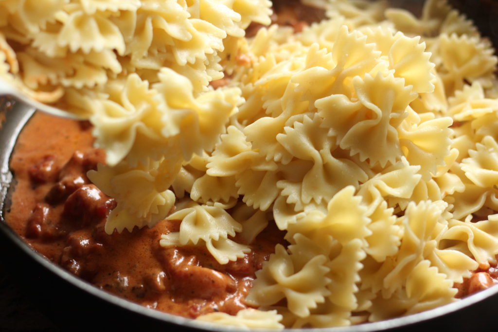 pasta in a creamy tomato sauce