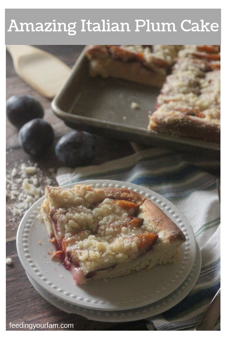 Italian Plum Cake with a Sweet Bread Crust - Feeding Your Fam