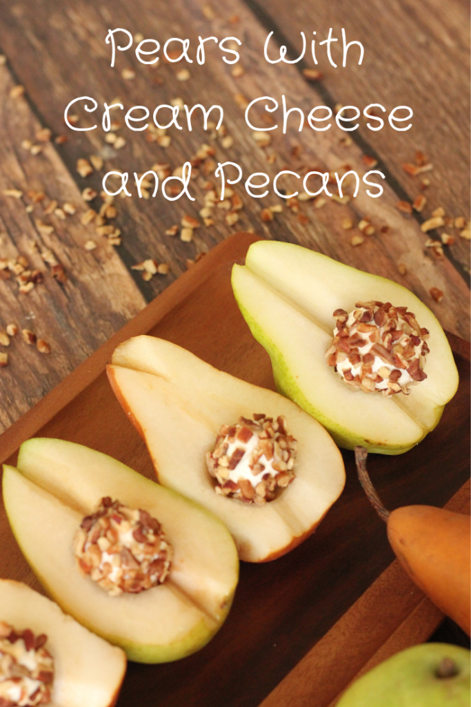 Pears with cream cheese pecan ball
