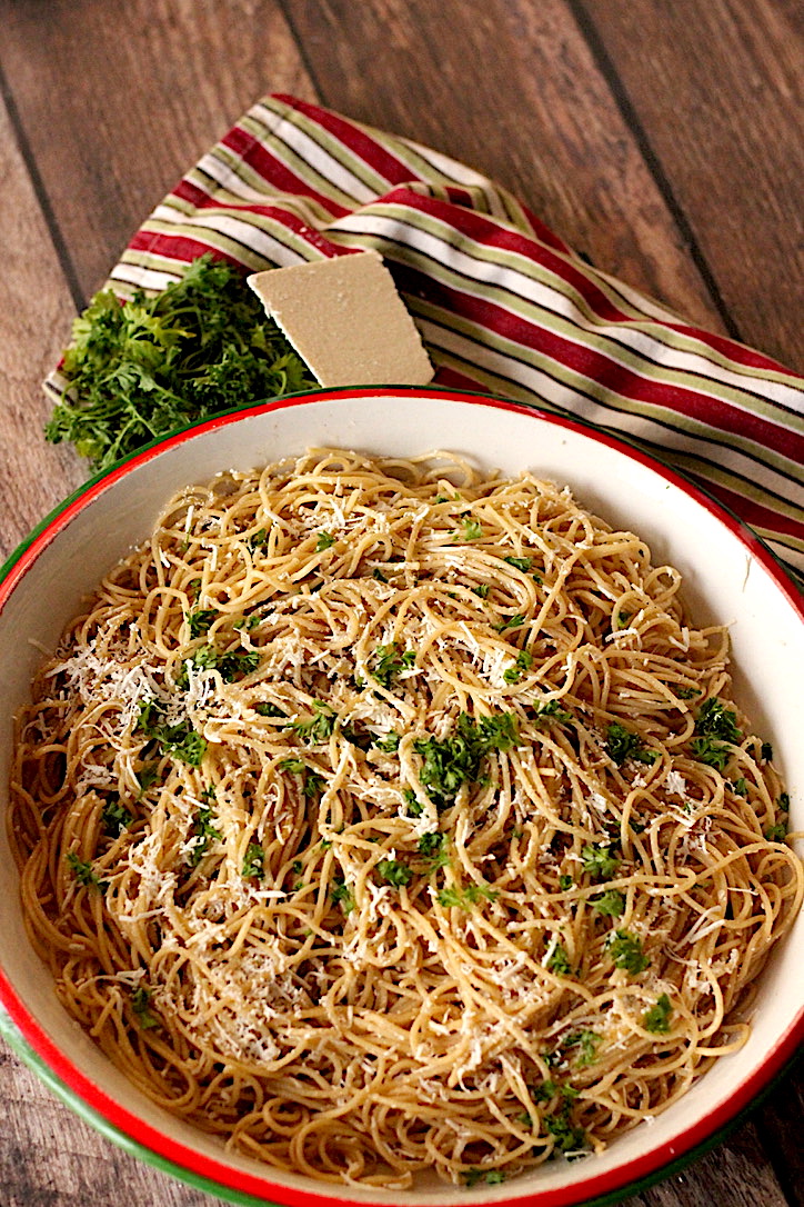 Browned Butter Mizithra Cheese Spaghetti