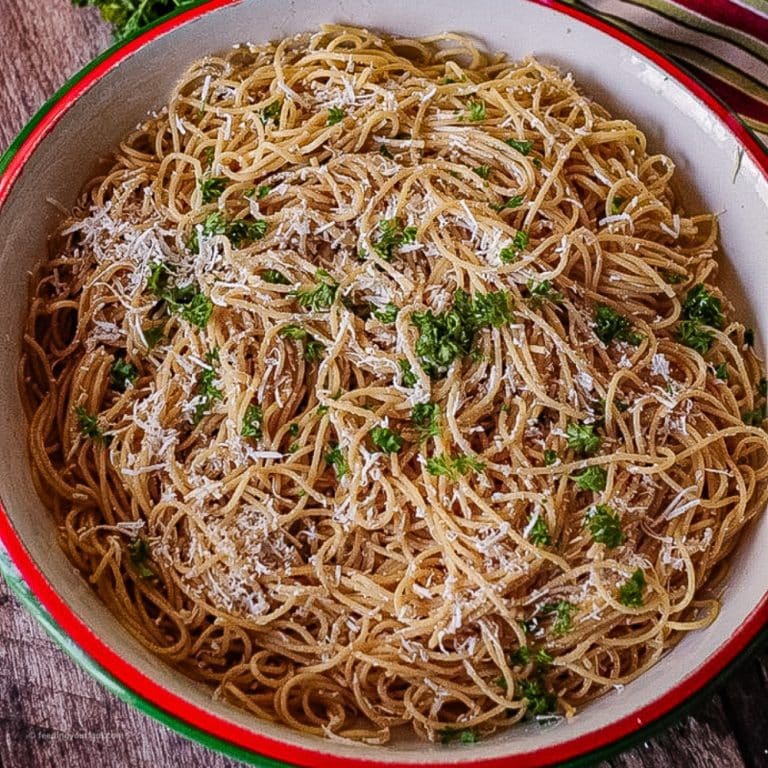 Browned Butter Mizithra Cheese Spaghetti