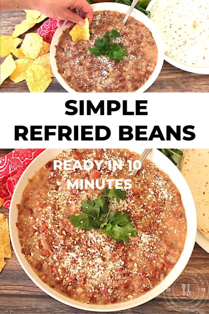 Simple refried beans, ready in just 10 minutes