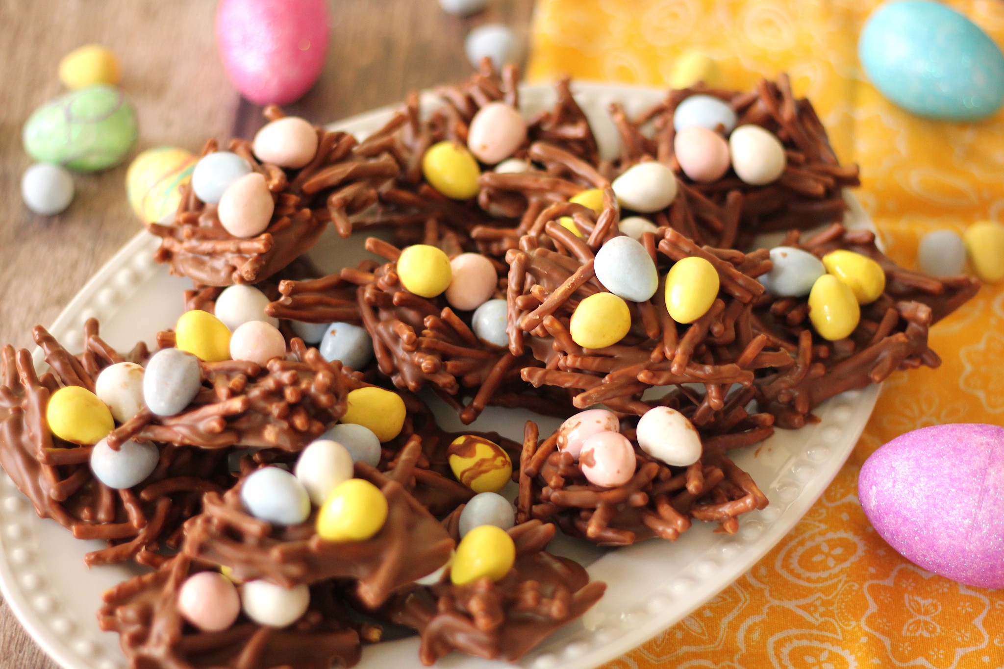 chocolate birds nest cookies