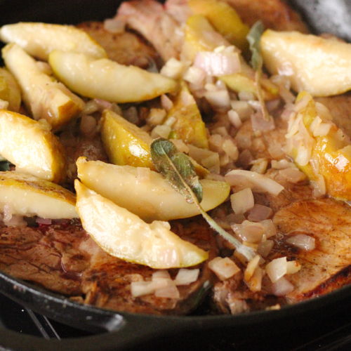 Easy Pan Seared Pork Chops with Pears Feeding Your Fam