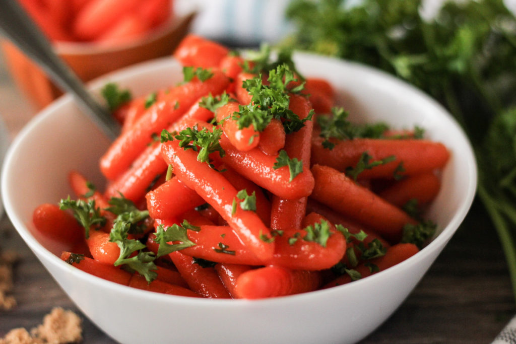 image of glazed carrots topped with parsley