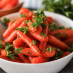 image of glazed carrots topped with parsley