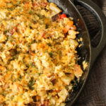 image of breakfast hash in a cast iron skillet