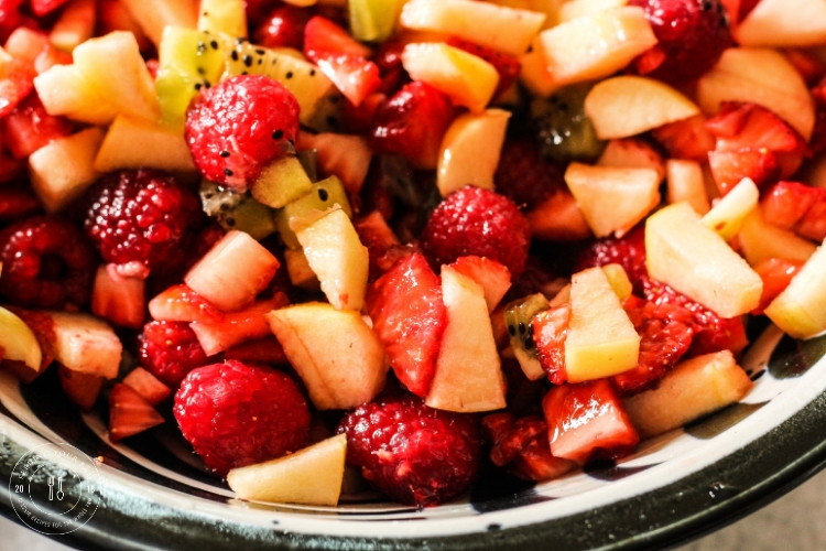 close up view of fruit salsa