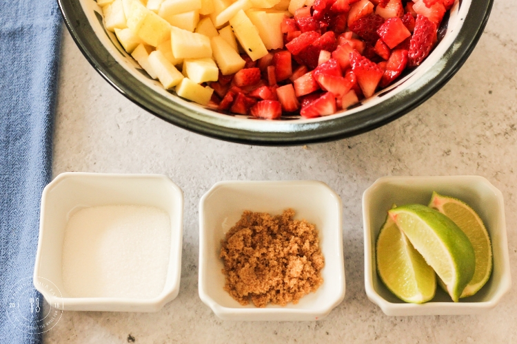 bowl of mixed fruit for fruit salsa