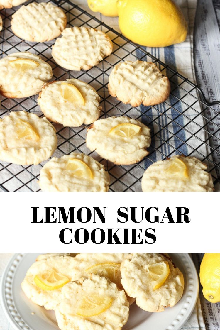 lemon sugar cookies on a plate and cooling rack