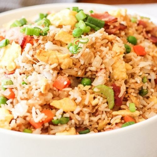 Bacon Fried Rice Quick and Easy - Feeding Your Fam