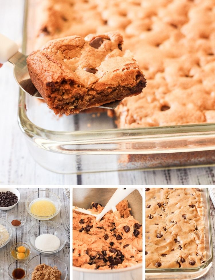 collage on how to make chocolate chip cookie bars