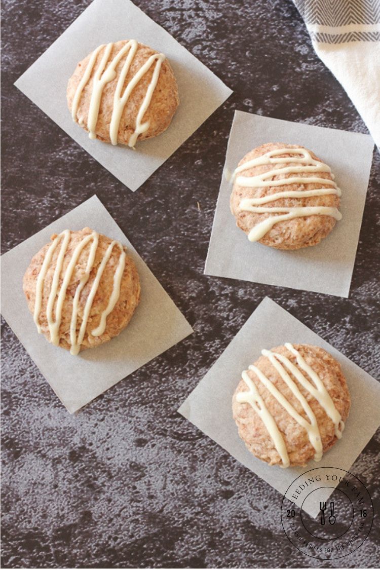 cinnamon biscuits on parchment paper