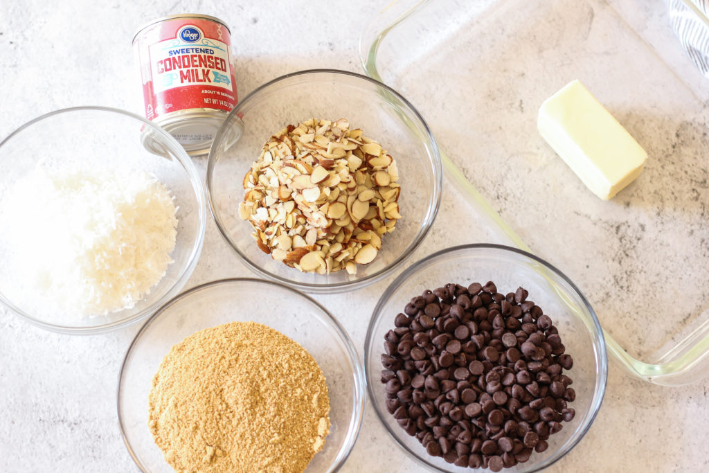 ingredients for magic cookie bars