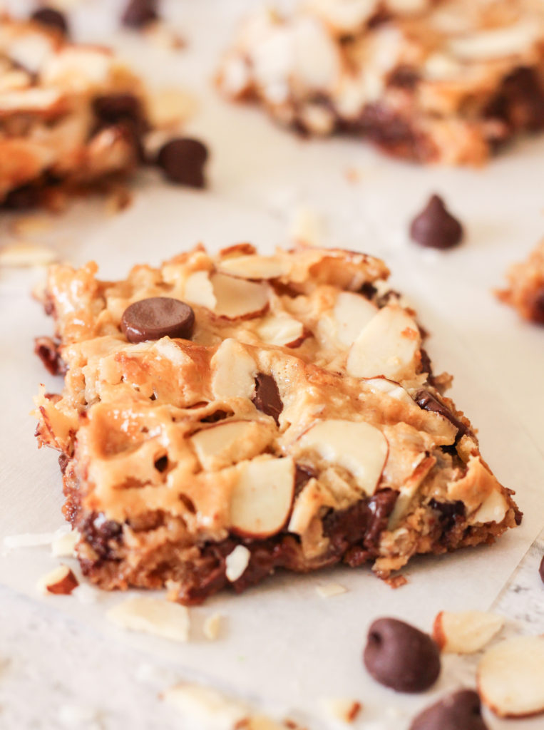 chocolate almond coconut cookie bars