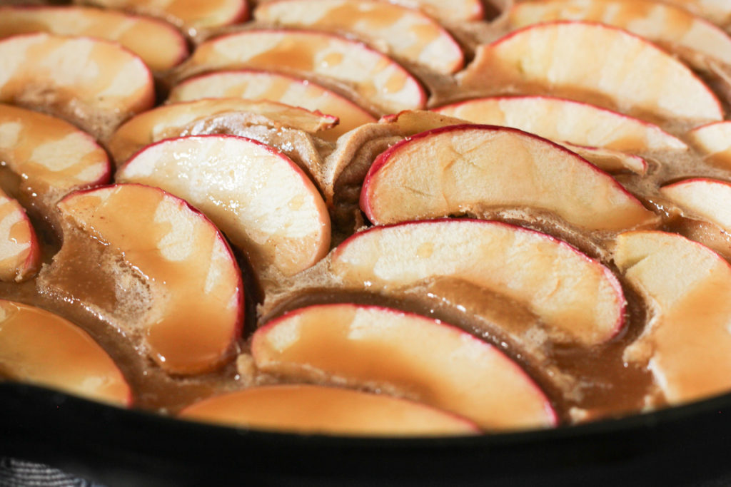 german apple pancakes with a caramel glaze