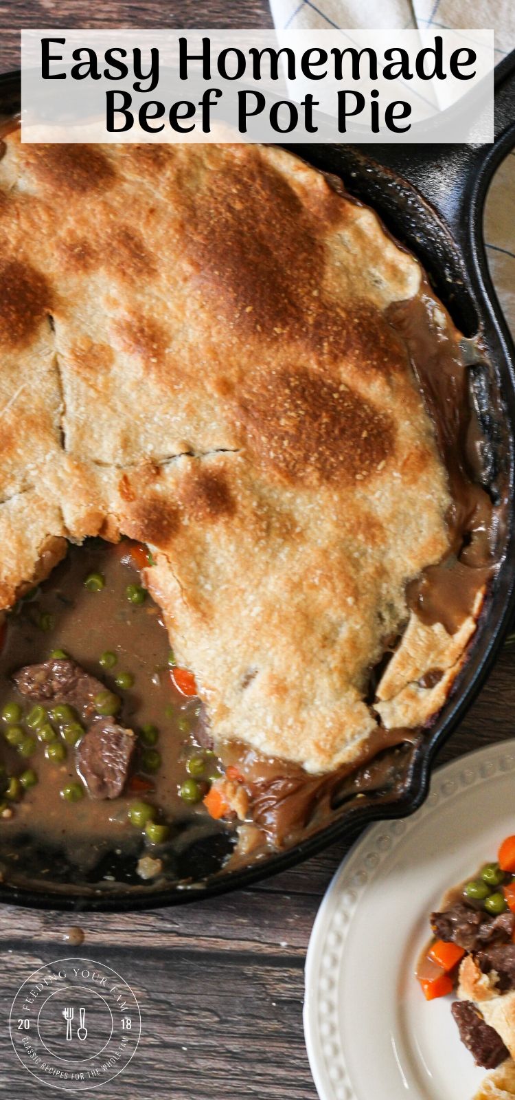 image of a beef pot pie with a slice taken out on a plate
