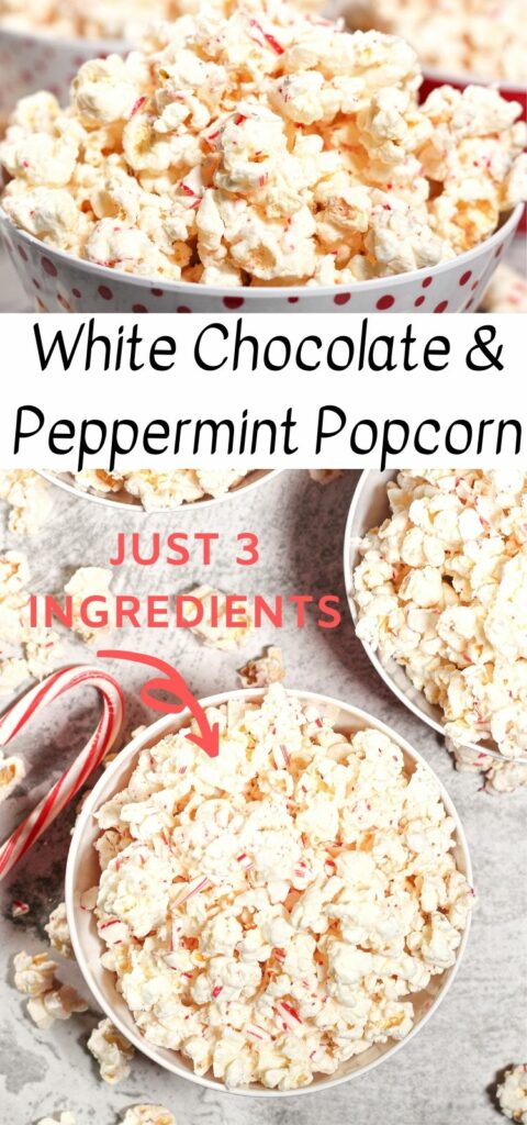 White Chocolate Peppermint Popcorn, 3 Ingredients - Feeding Your Fam