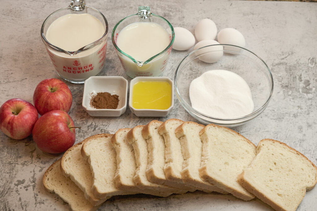 ingredients for bread pudding