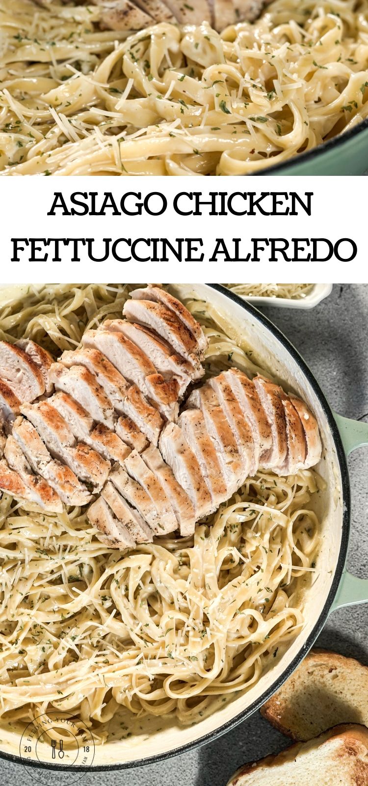 image of asiago alfredo with sliced chicken