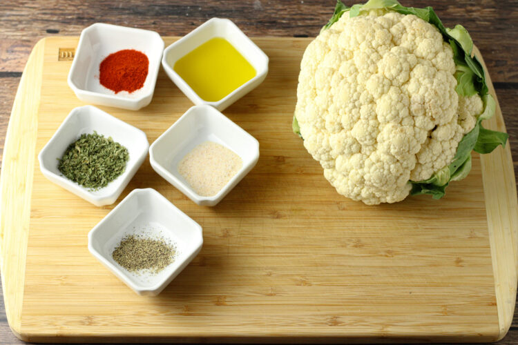 ingredients for oven roasted cauliflower