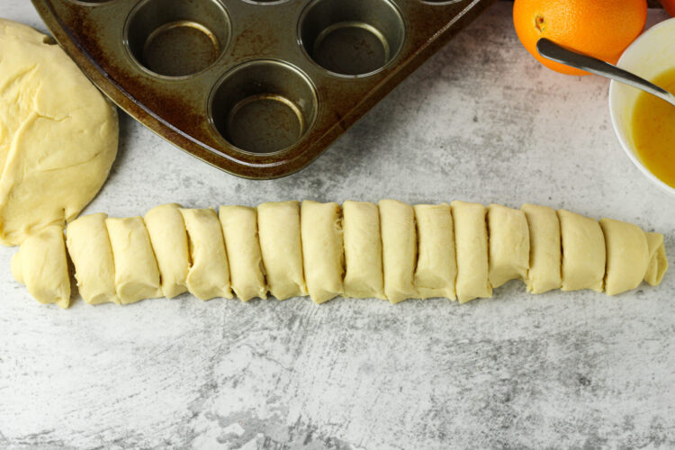 sliced roll dough