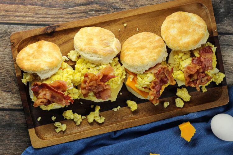 plated biscuit sandwiches