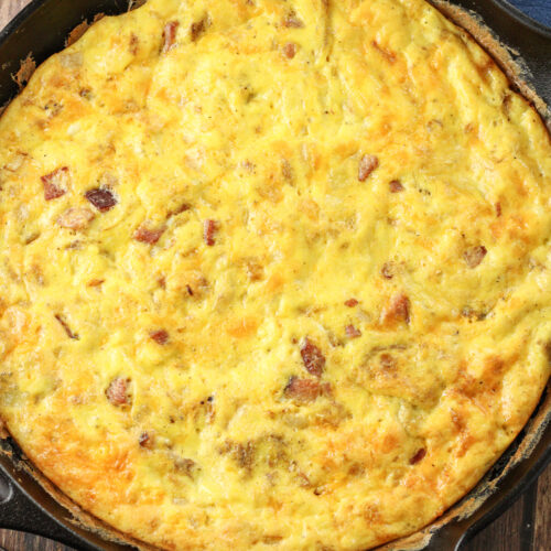 Easy Ham and Cheese Frittata - Feeding Your Fam