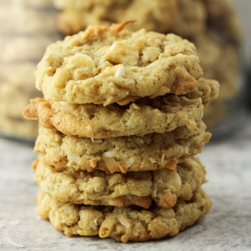 Easy White Chocolate Coconut Cookies - Feeding Your Fam