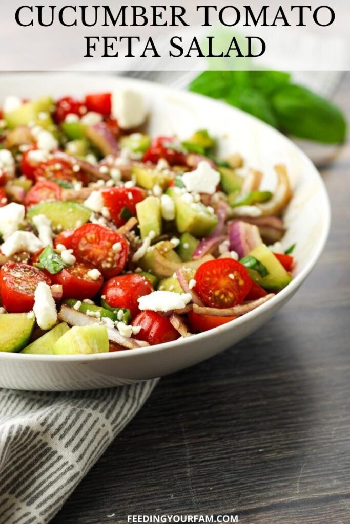 Easy Cucumber Tomato Feta Salad Recipe - Feeding Your Fam