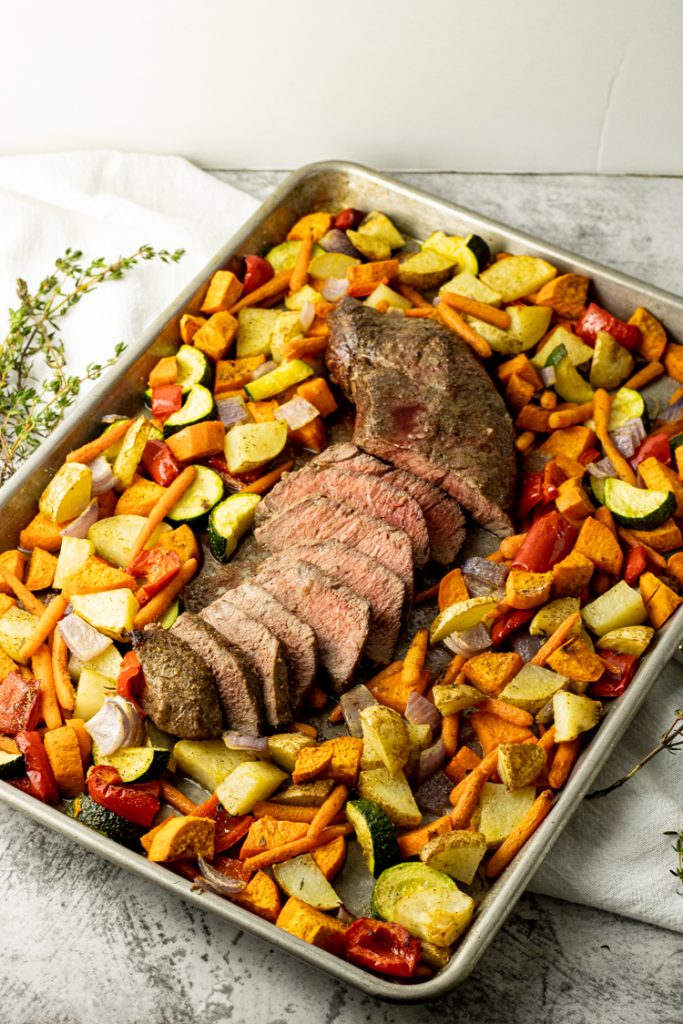 Easy London Broil Sheet Pan Dinner - Feeding Your Fam