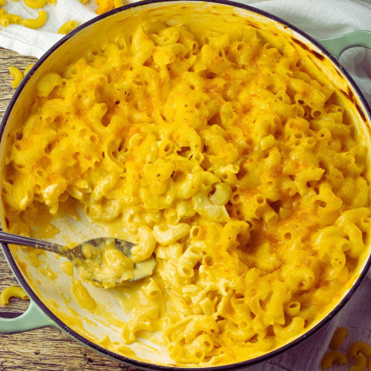 creamy mac and cheese in a large skillet