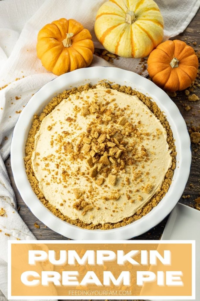 Easy, No Bake Pumpkin Cream Pie - Feeding Your Fam