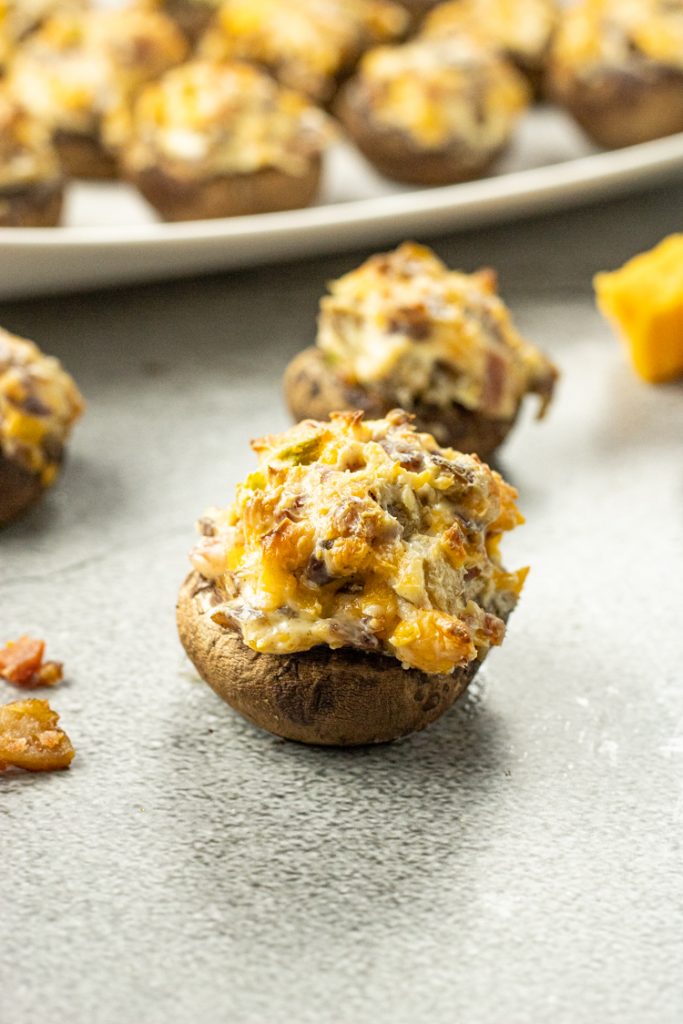 Easy Jalapeno Popper Stuffed Mushrooms - Feeding Your Fam