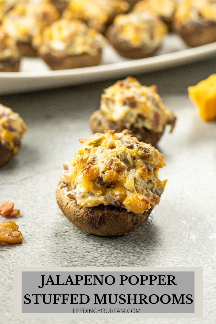 mushrooms stuffed with cream cheese, jalapeno, bacon and cheese