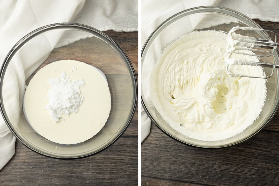 collage of making whipped cream