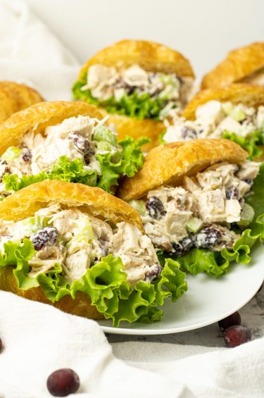 turkey salad sandwiches on croissants