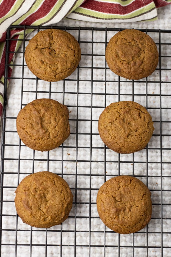 ginger cookies on a cooling rack