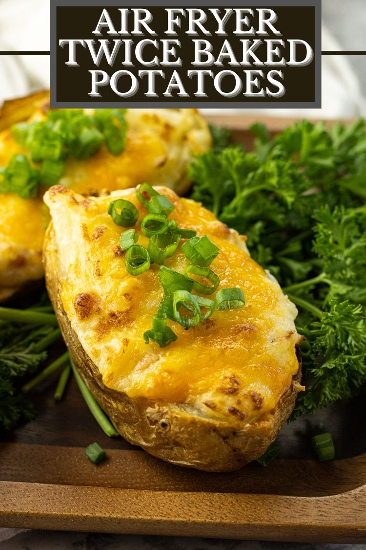 twice baked potato with melted cheddar cheese on top