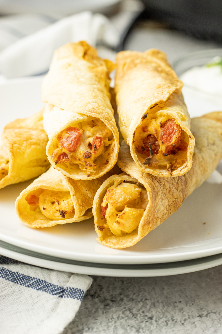 taquitos stuffed with shredded chicken