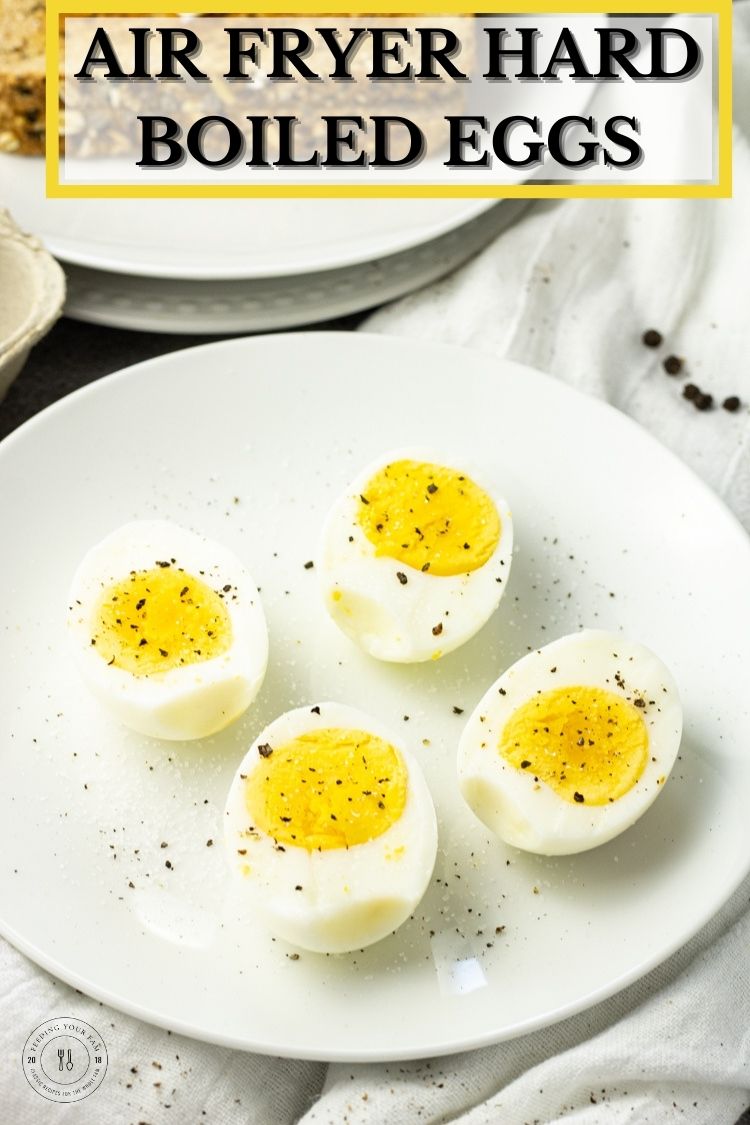 Air Fryer Hard Boiled Eggs are so easy to make and take less than 20 minutes. No boiling water required. 