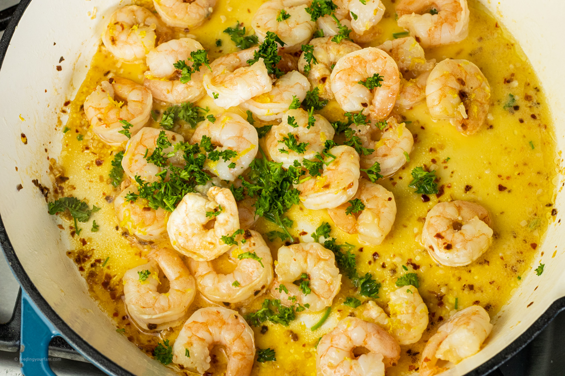 cooked shrimp with melted butter