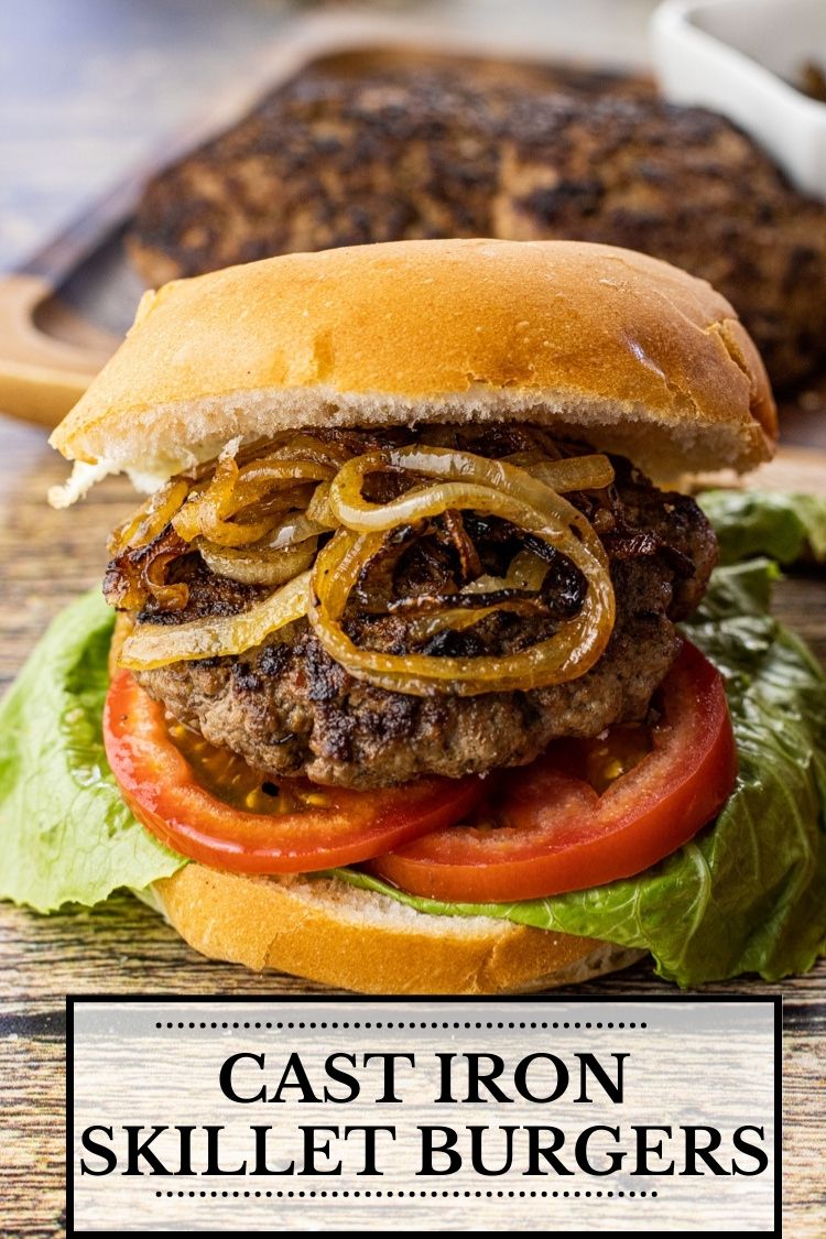 Cast Iron Skillet Burgers is the most flavorful and easiest way to make homemade burgers. Cast Iron Burgers come together quick, only take a few minutes to make in a cast iron pan and using cast iron creates a delicious crispy outside that is a tastebud treat with every bite. 