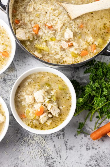 soup with chicken and rice