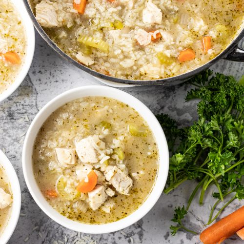 Easy Chicken and Rice Soup Recipe - Feeding Your Fam