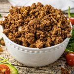 big bowl of ground beef taco meat