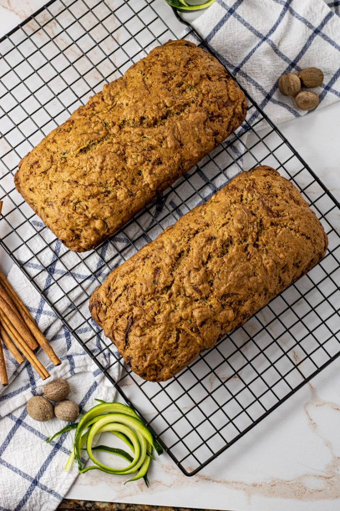 two loaves of zucchini bread