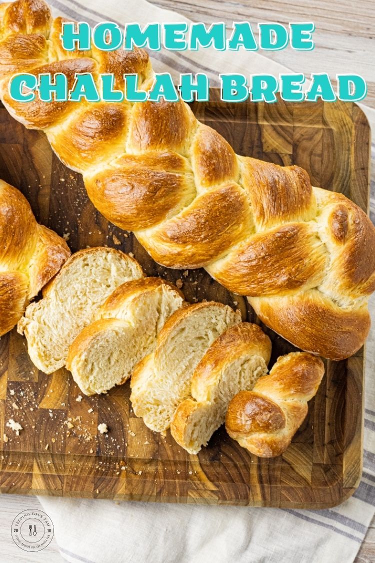 Challah Bread is a beautiful, soft, fluffy braided loaf of bread that is perfect for serving with soups, salads, making sandwiches or even French toast. This recipe for simple Challah Bread comes together with just a few simple ingredients and is easy enough for even the beginner bread baker to tackle.
