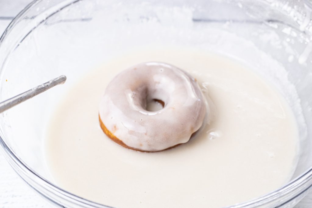 donut dipped in white glaze