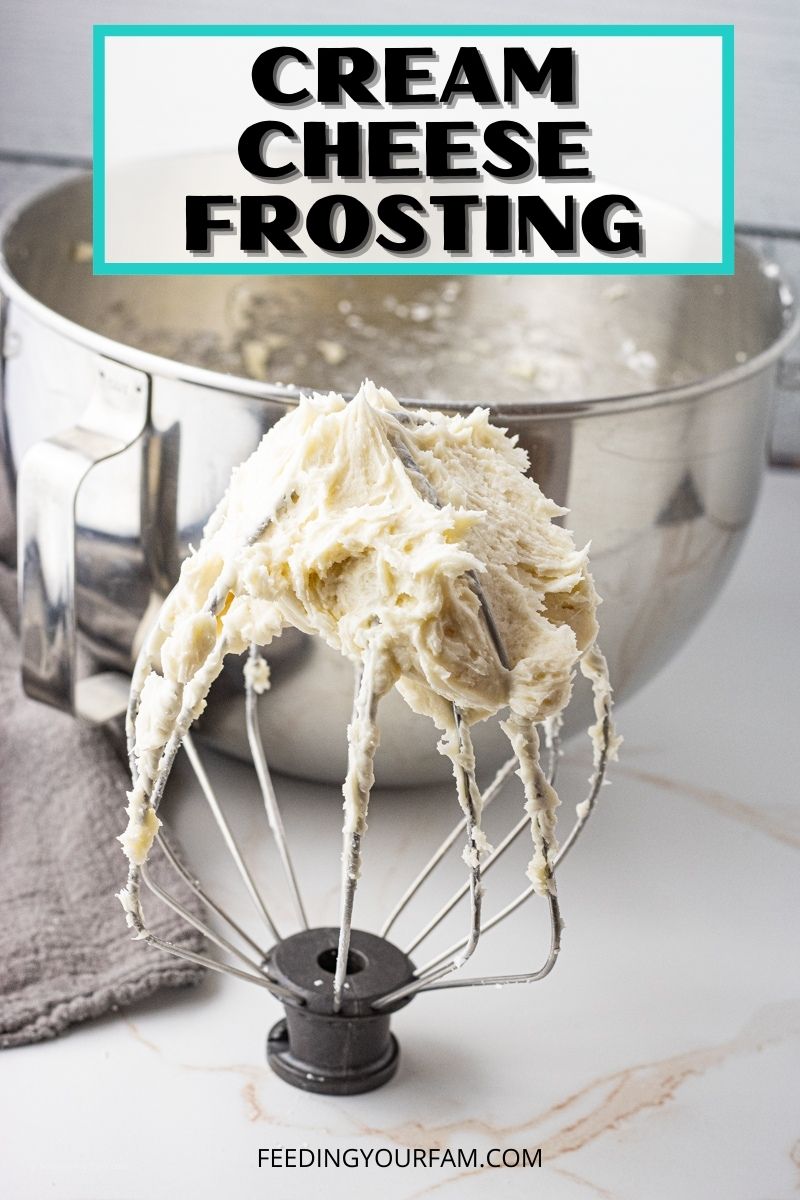 Cream Cheese Frosting is a delicious combination of softened butter, cream cheese, vanilla and powdered sugar. This cream cheese frosting recipe is our favorite for carrot cake, cupcakes or even just spread some on a graham cracker for a simple treat.